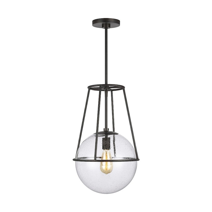Visual Comfort Studio Atlas 1 Light Pendant, AgIron/Clear Seed- EP1101AI