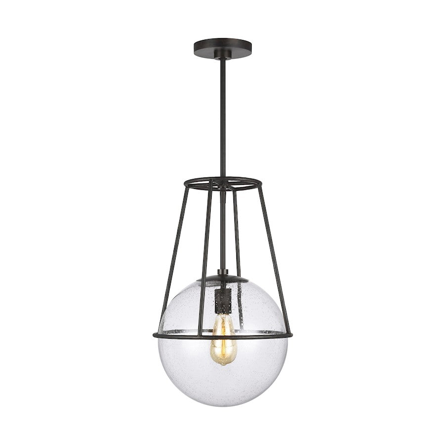 Visual Comfort Studio Atlas 1 Light Pendant, AgIron/Clear Seed- EP1101AI