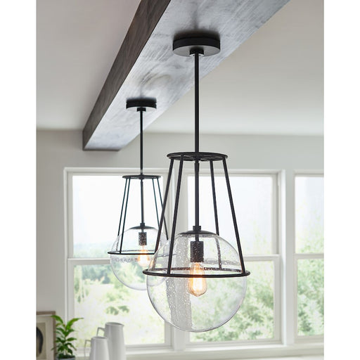 Visual Comfort Studio Atlas 1 Light Pendant, AgIron/Clear Seed- EP1101AI