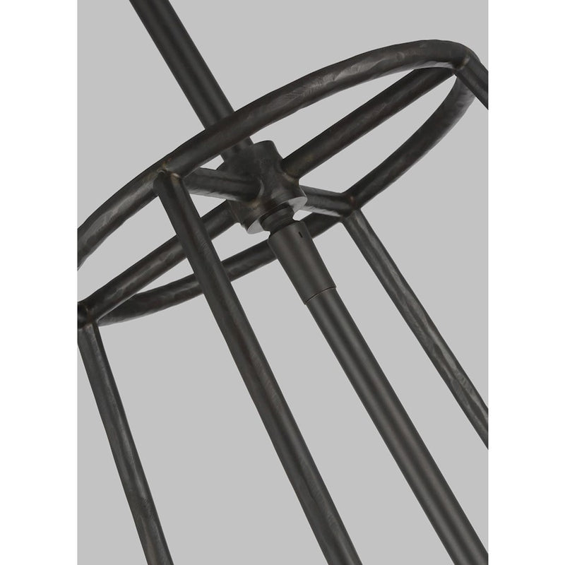 Visual Comfort Studio Atlas 1 Light Pendant, AgIron/Clear Seed- EP1101AI