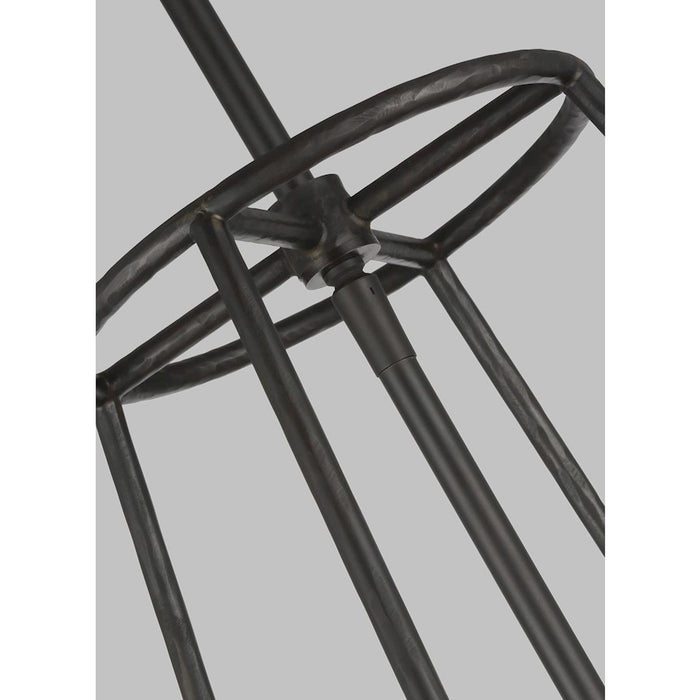 Visual Comfort Studio Atlas 1 Light Pendant, AgIron/Clear Seed- EP1101AI