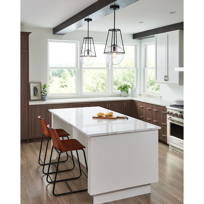 Visual Comfort Studio Atlas 1 Light Pendant, AgIron/Clear Seed- EP1101AI