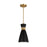 Visual Comfort Studio Heath 1-Lt Small Pendant, Black/Brass/White