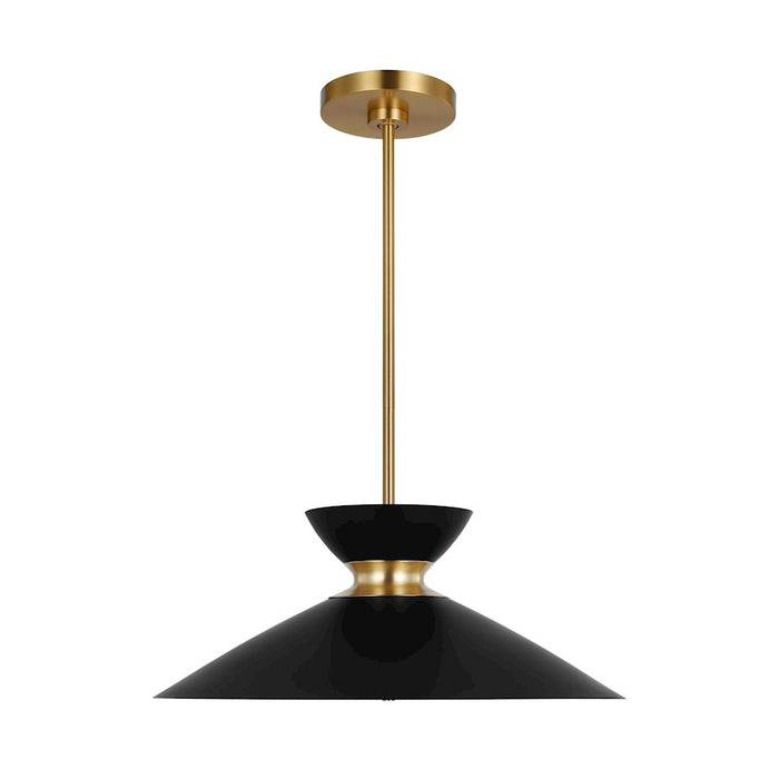 Visual Comfort Studio Heath 1 Light Wide Pendant, Midnight/Brass - EP1231MBKBBS