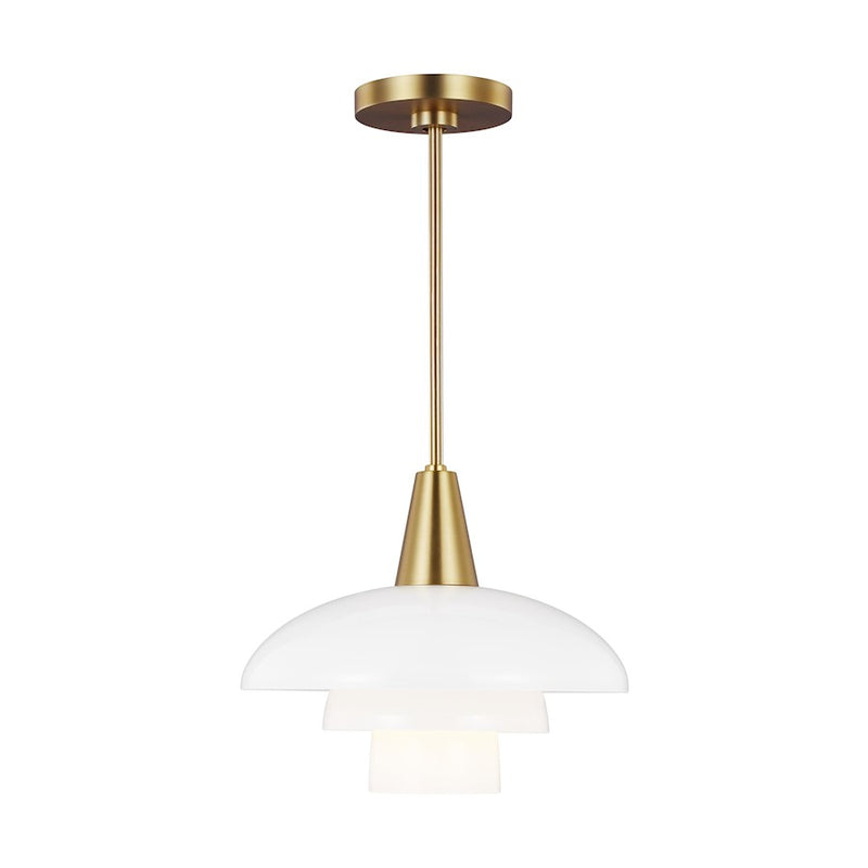 Visual Comfort Studio Rossie 1 Light Pendant, BB/Milk White