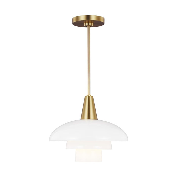 Visual Comfort Studio Rossie 1 Light Pendant, BB/Milk White
