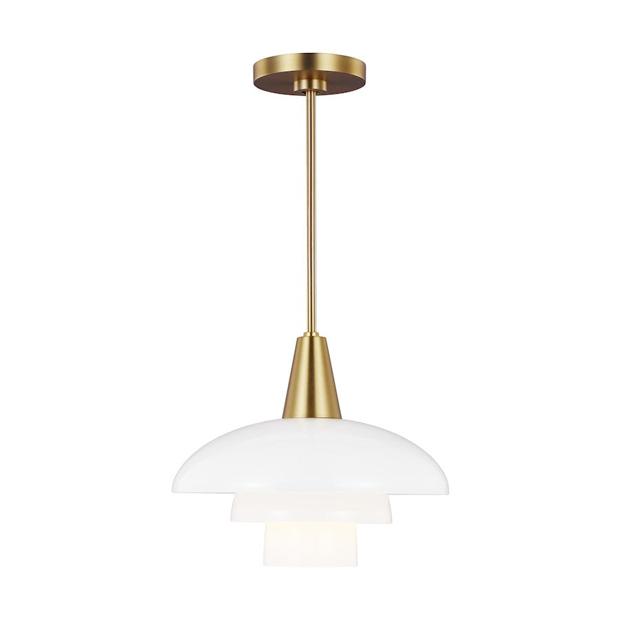 Visual Comfort Studio Rossie 1 Light Pendant, BB/Milk White