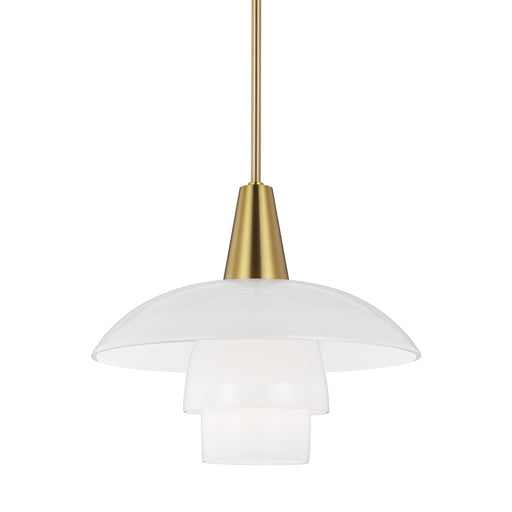 Visual Comfort Studio Rossie 1 Light Pendant, BB/Milk White