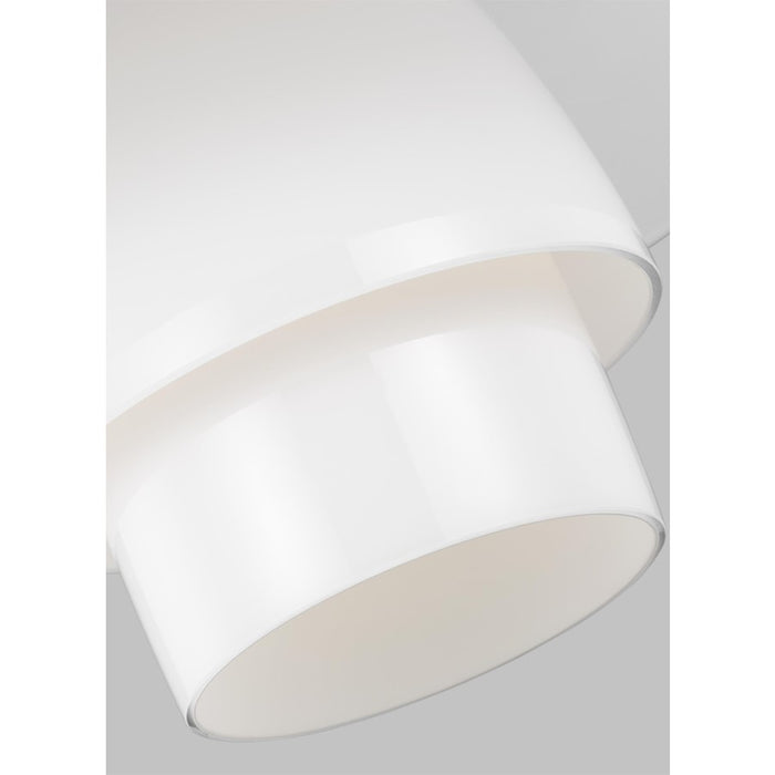 Visual Comfort Studio Rossie 1 Light Pendant, BB/Milk White