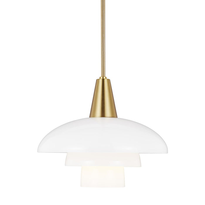 Visual Comfort Studio Rossie 1 Light Pendant, BB/Milk White