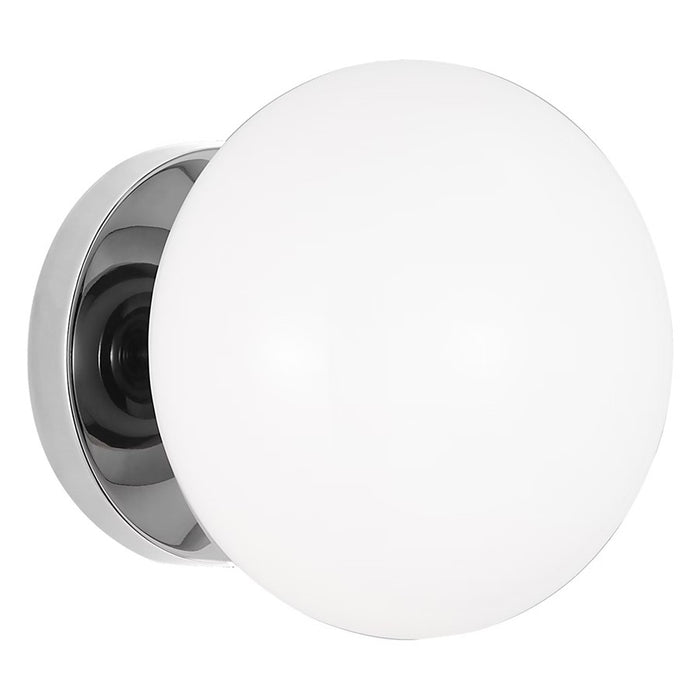 Visual Comfort Studio Lune 1Lt Wall Bath Fixture, Chrome/Milk - EV1011CH