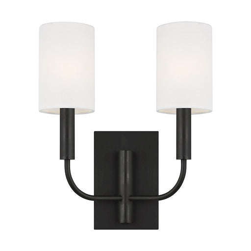 Visual Comfort Studio Brianna 2 Light Wall Bath, AgIron/White