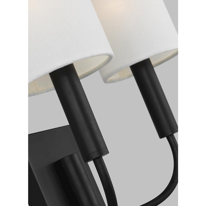 Visual Comfort Studio Brianna 2 Light Wall Bath, AgIron/White