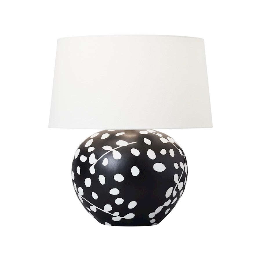 Visual Comfort Studio Nan 1 Light Table Lamp, White/Black - HT1011WLBL1