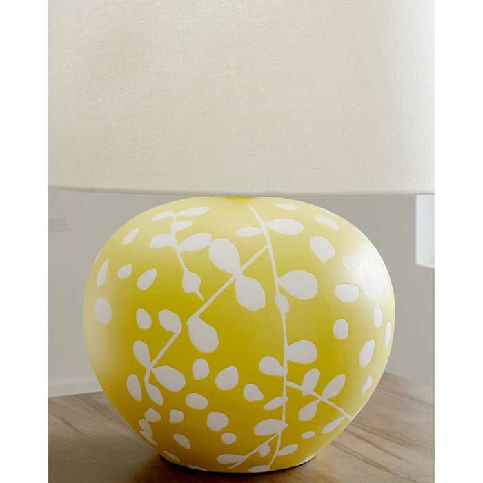 Visual Comfort Studio Nan 1 Light Table Lamp, Semi Citron/White