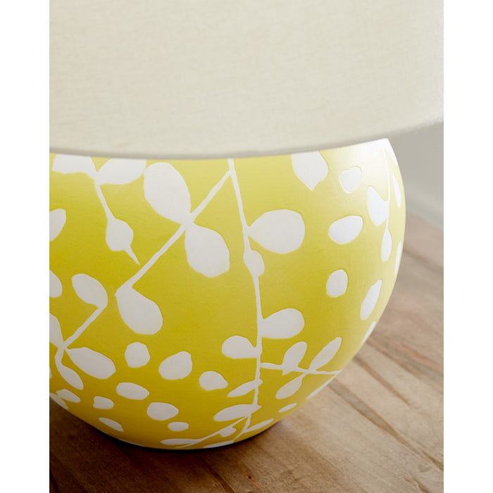 Visual Comfort Studio Nan 1 Light Table Lamp, Semi Citron/White