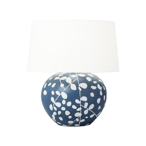 Visual Comfort Studio Nan 1-Lt Table Lamp, Semi Navy Blue/White - HT1011WLSMNB1