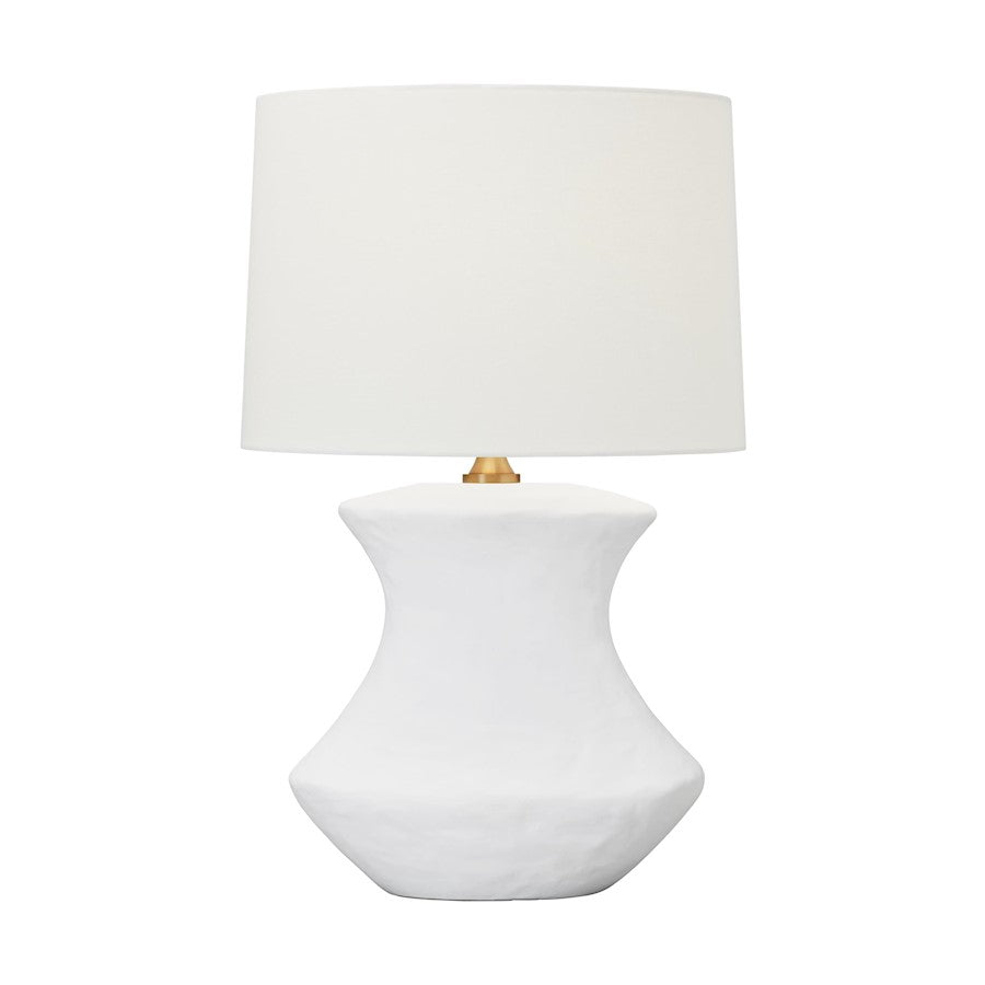 Visual Comfort Studio Bone 1 Light Table Lamp, White Ceramic/White - HT1021MWC1