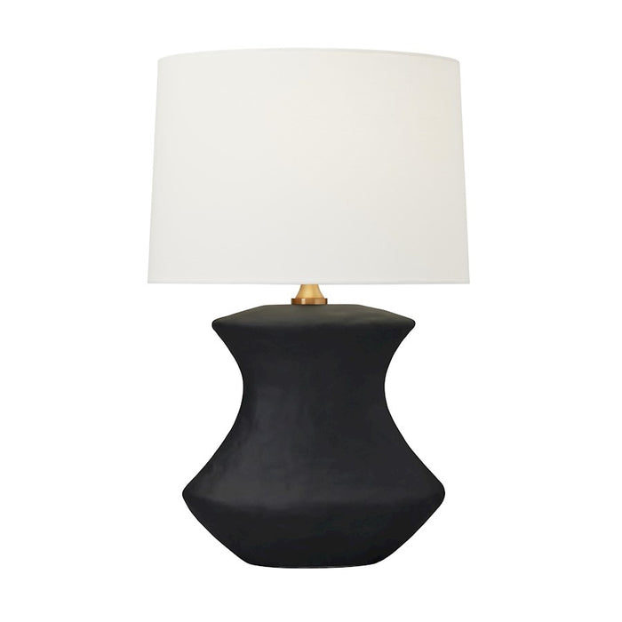 Visual Comfort Studio Bone 1-Lt Table Lamp, Rough BK Ceramic/WH - HT1021RBC1