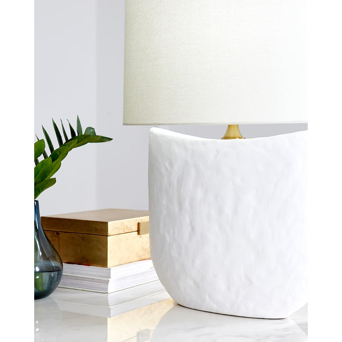 Visual Comfort Studio Cenotes 1-Lt Table Lamp, White Ceramic/White