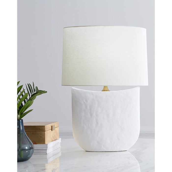 Visual Comfort Studio Cenotes 1-Lt Table Lamp, White Ceramic/White