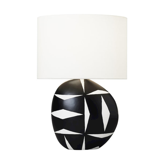 Visual Comfort Studio Franz 1 Light Franz Table Lamp, White/Black - HT1041WLBL1