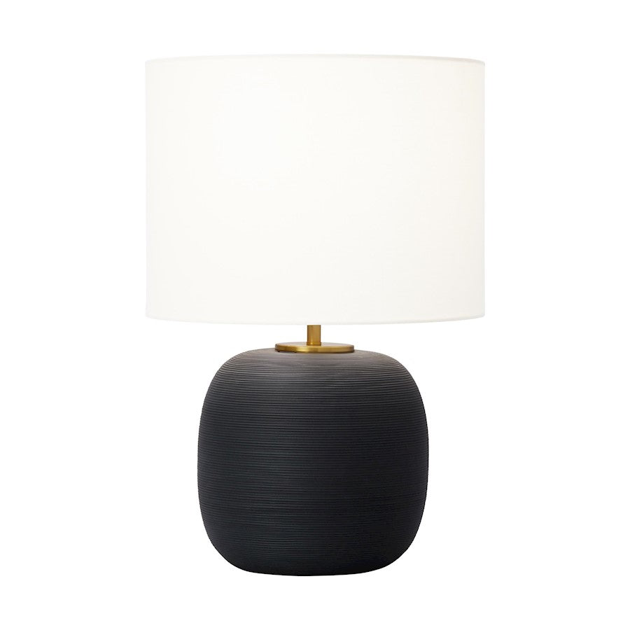 Visual Comfort Studio 1071 Fanny Table Lamp, Rough BK Ceramic/WH - HT1071RBC1