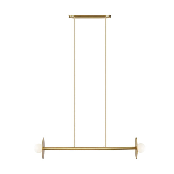 Visual Comfort Studio Nodes 2-Lt Linear Chandelier, Brass/Milk White - KC1012BBS