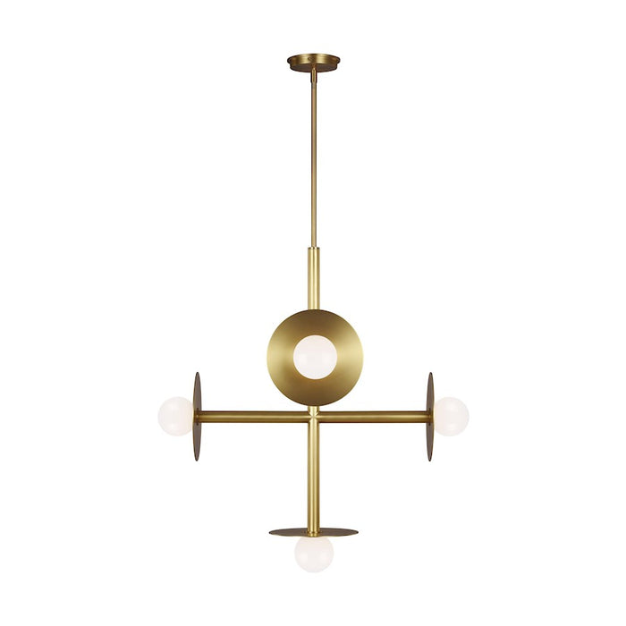 Visual Comfort Studio Nodes 5-Lt Large Chandelier, Brass/Milk White - KC1035BBS