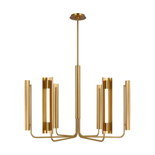 Visual Comfort Studio Carson 1-Lt Chandelier, Burnished Brass/White - KC1076BBS