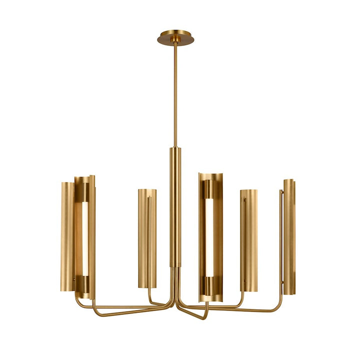 Visual Comfort Studio Carson 1-Lt Chandelier, Burnished Brass/White