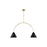 Visual Comfort Studio Cambre 2-Lt Linear Chandelier, BK/BS