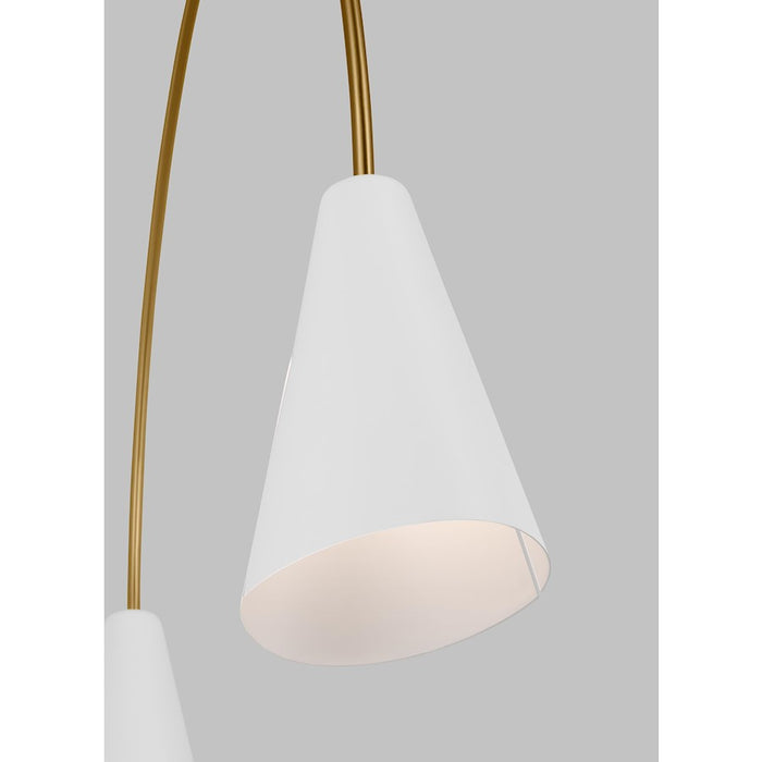 Visual Comfort Studio Cambre 2-Lt Linear Chandelier, WH/BS