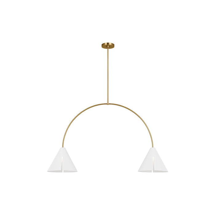 Visual Comfort Studio Cambre 2-Lt Linear Chandelier, WH/BS