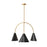 Visual Comfort Studio Cambre 3-Lt Large Chandelier, BK/BS - KC1113MBKBBS-L1