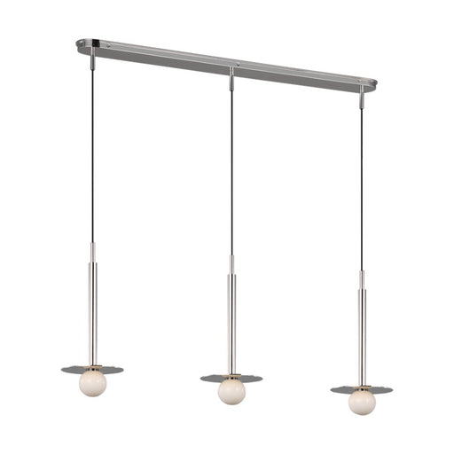 Visual Comfort Studio Nodes 3Lt Chandelier, Polished Nickel/Milk - KC1143PN