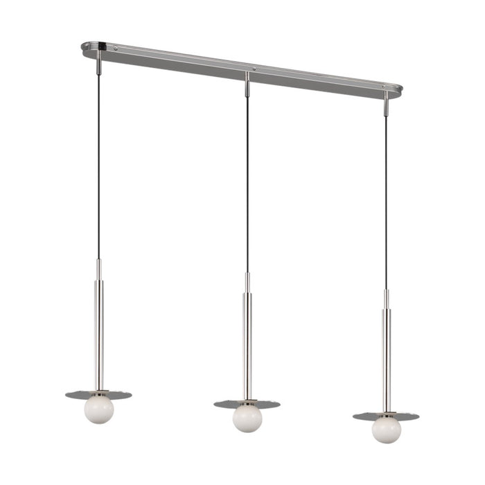 Visual Comfort Studio Nodes 3Lt Chandelier, Polished Nickel/Milk