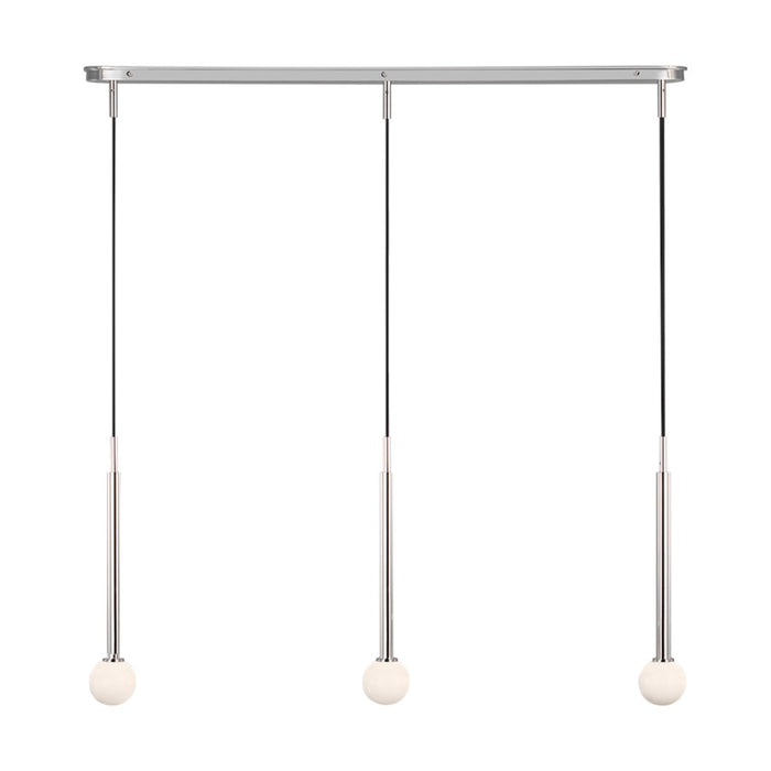 Visual Comfort Studio Nodes 3Lt Chandelier, Polished Nickel/Milk