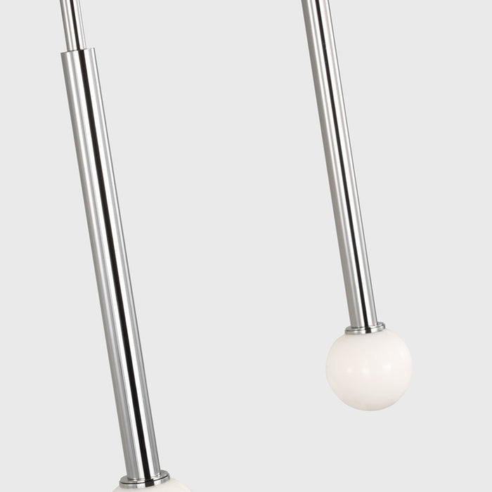 Visual Comfort Studio Nodes 3Lt Chandelier, Polished Nickel/Milk