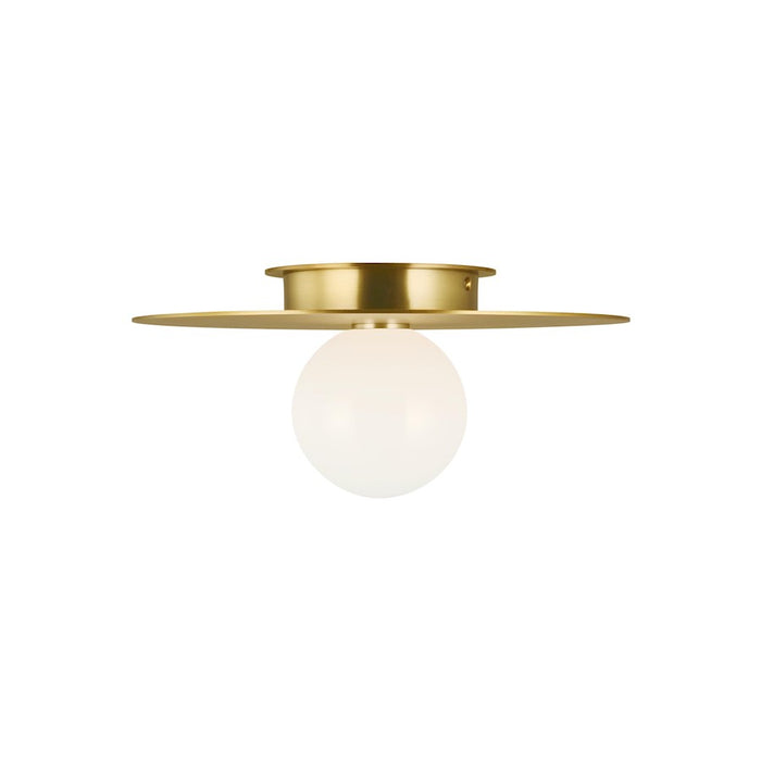 Visual Comfort Studio Nodes 1 Light Med Flush, Brass/Milk White - KF1011BBS