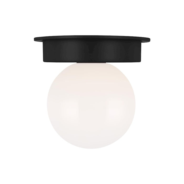 Visual Comfort Studio Nodes 1 Light Med Flush, Black/Milk White