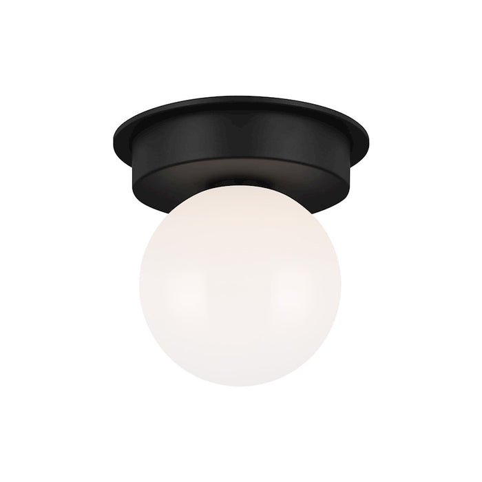 Visual Comfort Studio Nodes 1 Light Med Flush, Black/Milk White