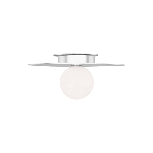 Visual Comfort Studio Nodes 1 Light Med Flush, Polished Nickel/White - KF1011PN