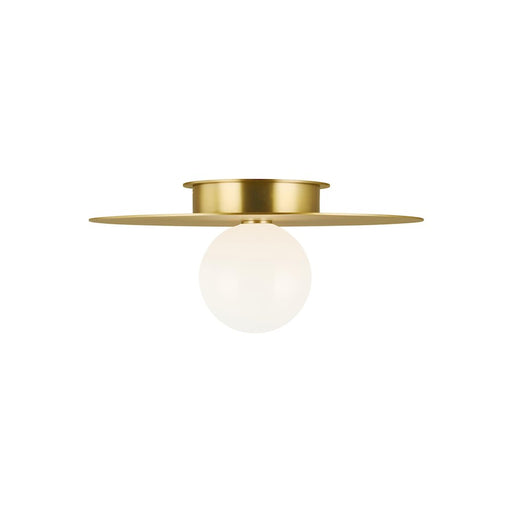 Visual Comfort Studio Nodes 1 Light Large Flush, Brass/Milk White - KF1021BBS