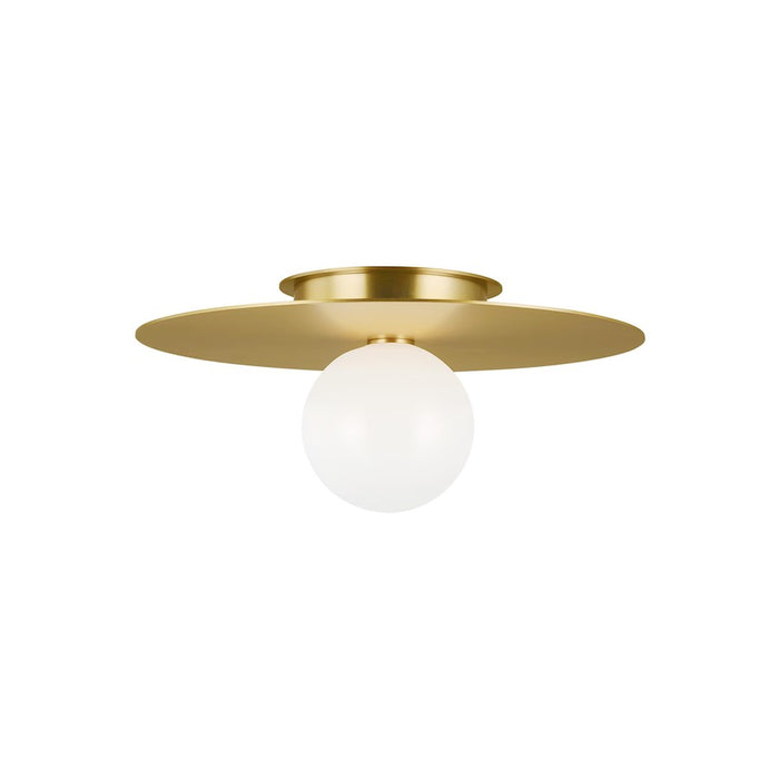 Visual Comfort Studio Nodes 1 Light Large Flush, Brass/Milk White