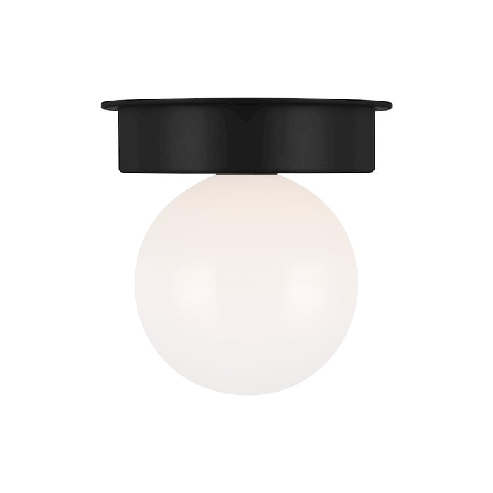 Visual Comfort Studio Nodes 1 Light Large Flush, Black/Milk White