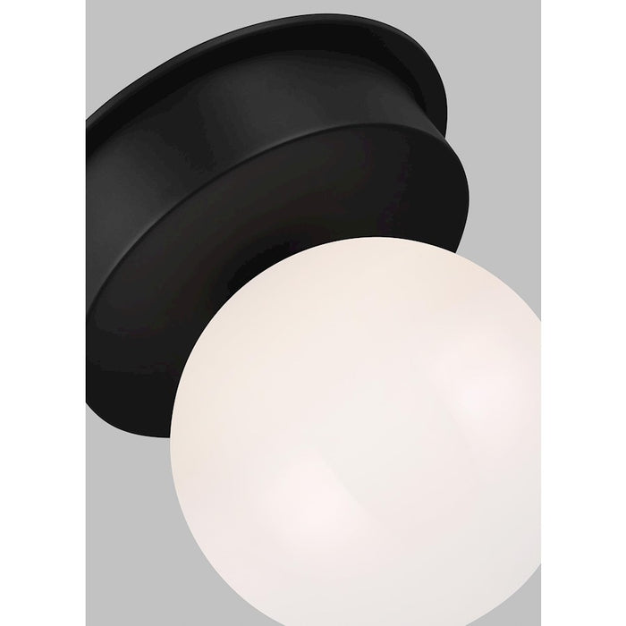 Visual Comfort Studio Nodes 1 Light Large Flush, Black/Milk White