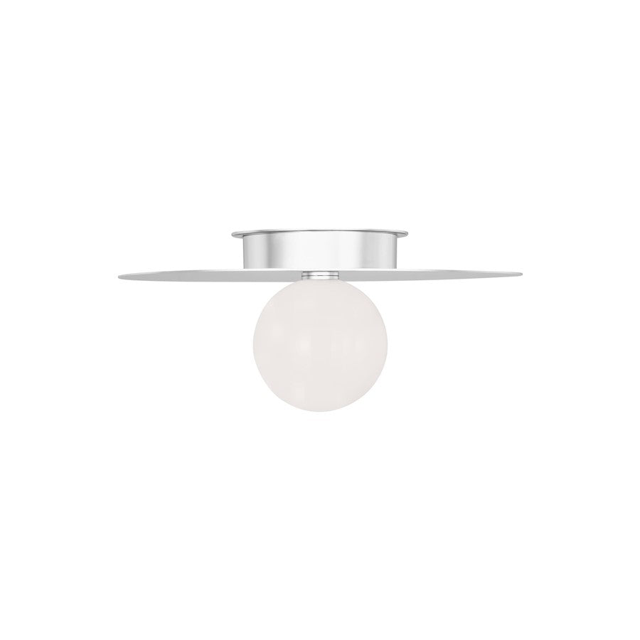 Visual Comfort Studio Nodes 1-Lt Large Flush, Pol Nickel/White - KF1021PN