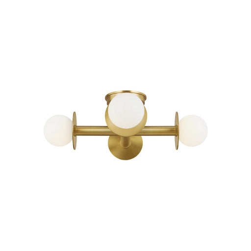 Visual Comfort Studio Nodes 4 Light Semi-Flush, Brass/Milk White - KF1034BBS