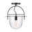 Visual Comfort Studio Nuance 1 Light Med Semi-Flush, Iron/Clear - KF1071AI